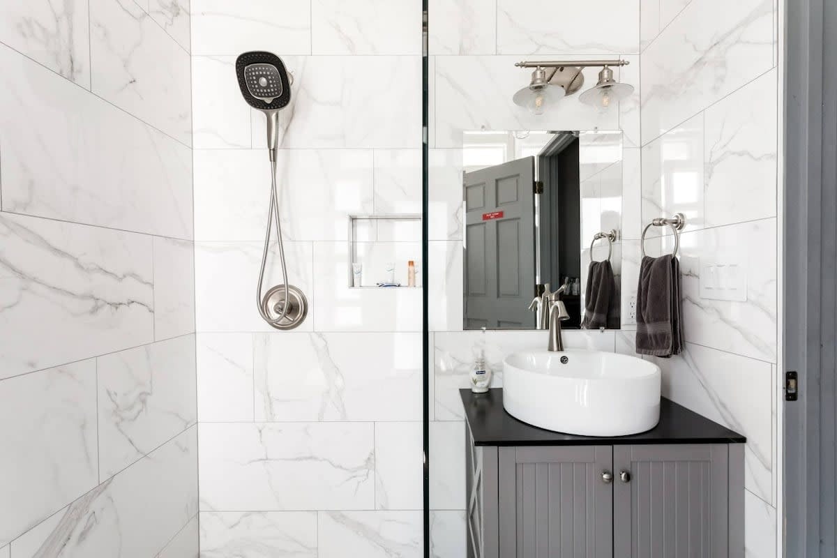 Updated walk in shower