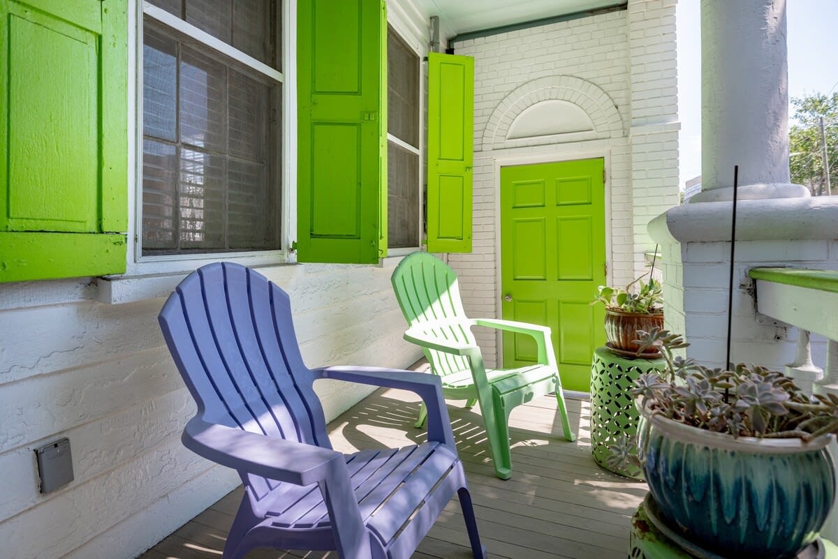 Take in the Charleston air from the covered balcony