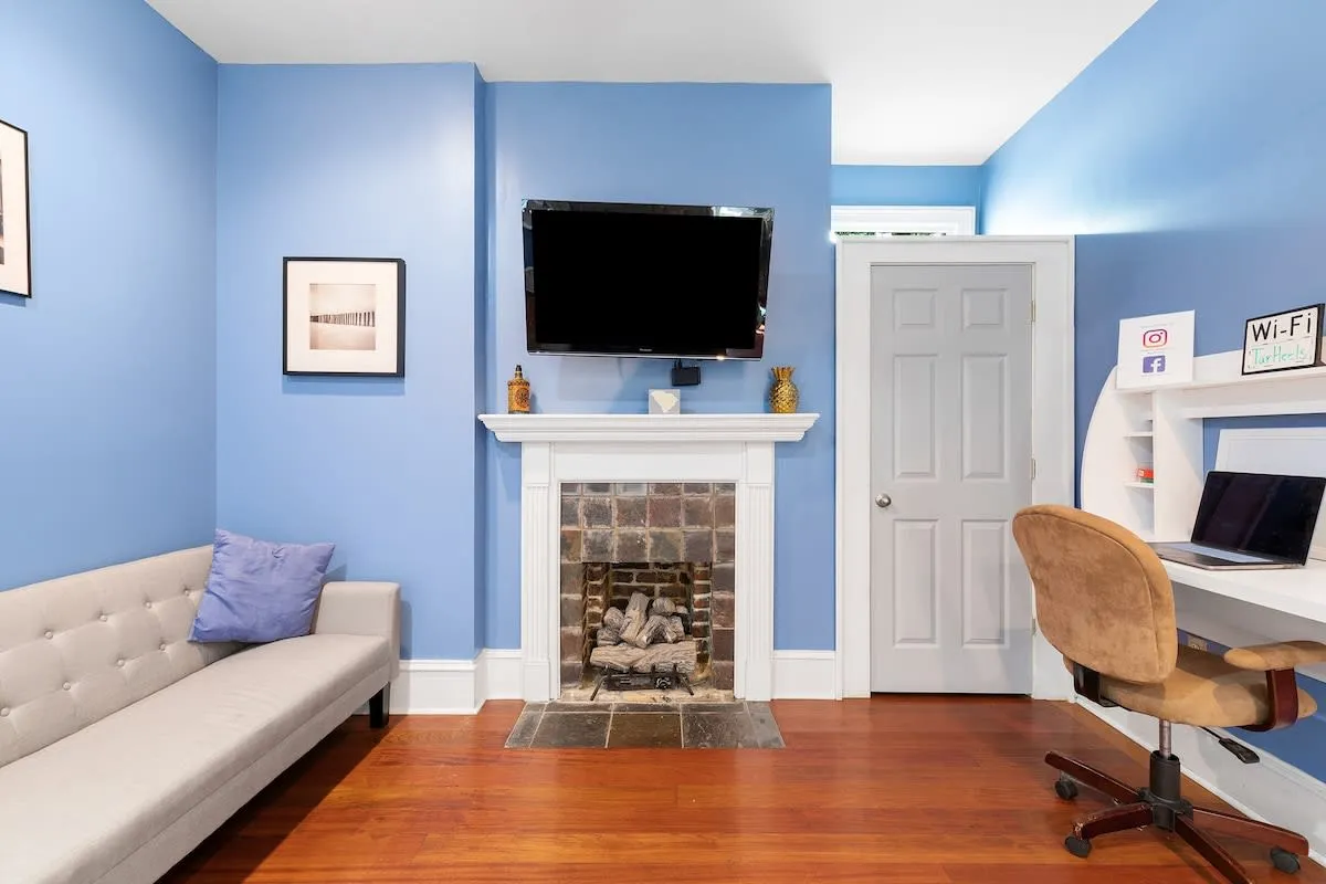 An original fireplace